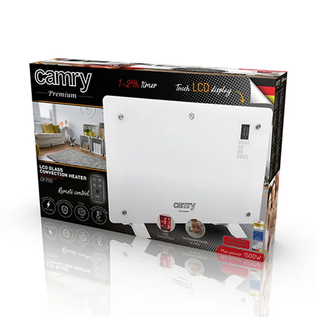 Camry konvektorska staklena grejalica sa LCD ekranom CR7721 Camry konvektorska staklena grejalica sa LCD ekranom CR7721