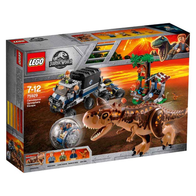 Lego set Jurassic world carnotaurus gyrosphere escape LE75929-7