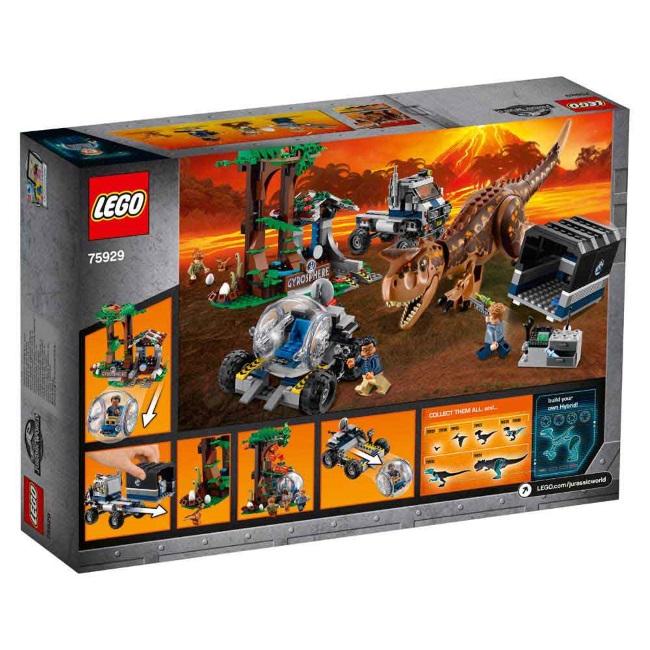 Lego set Jurassic world carnotaurus gyrosphere escape LE75929-9