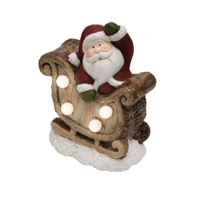 Novogodišnja svetleća keramička dekoracija deda mraz KDC15/S Novogodišnja svetleća keramička dekoracija deda mraz KDC15/S