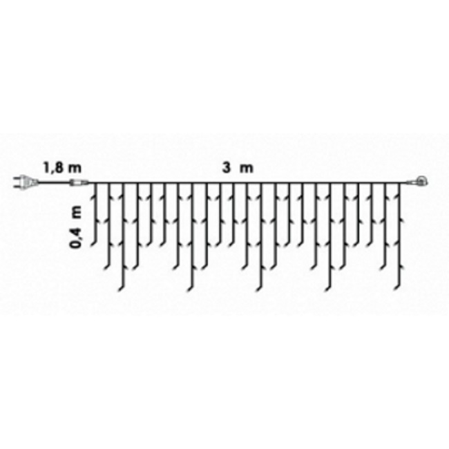 LED ledenica od 197 sijalica KDK 006 (toplo bela boja)-3