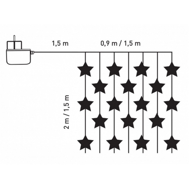 LED svetleća zavesa sa providnim kablom KDS 143 (hladno bela boja)-3