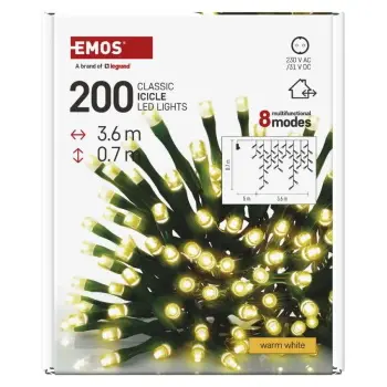 Emos novogodišnji lanac Classic ledenice 200 LED 3.6 M/MF/WW MTG-D4CW01-4 Emos novogodišnji lanac Classic ledenice 200 LED 3.6 M/MF/WW MTG-D4CW01-4