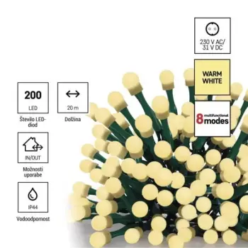 Emos novogodišnje LED lampice sa tajmerom Trešnje 200 LED 20M WW/MF MTG-D5AW23-2 Emos novogodišnje LED lampice sa tajmerom Trešnje 200 LED 20M WW/MF MTG-D5AW23-2