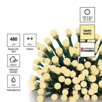 Emos novogodišnje LED lampice sa tajmerom Trešnje 480 LED 30M WW/MF MTG-D5AW25-4 Emos novogodišnje LED lampice sa tajmerom Trešnje 480 LED 30M WW/MF MTG-D5AW25-4