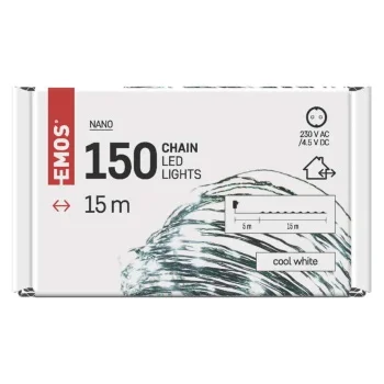Emos novogodišnji nano lanac LED zeleni 15 m hladno bela MTG-D3AC05-1