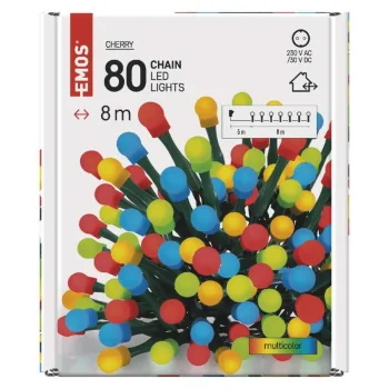 Emos novogodišnje LED lampice trešnja kuglice 8m višebojne MTG-D5AM02-7 Emos novogodišnje LED lampice trešnja kuglice 8m višebojne MTG-D5AM02-7