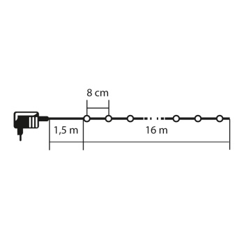 Home lampice za jelku sa 200 hladno belih LED dioda KII200/WH-2