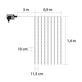 Novogodišnja rasveta - svetleći niz sa 126 toplo belih LED dioda KIN126C/WW -2 Novogodišnja rasveta - svetleći niz sa 126 toplo belih LED dioda KIN126C/WW -2