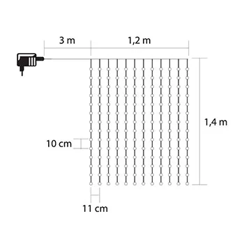 Novogodišnja rasveta - svetleći niz sa 168 toplo belih LED dioda KIN168C/WW -2