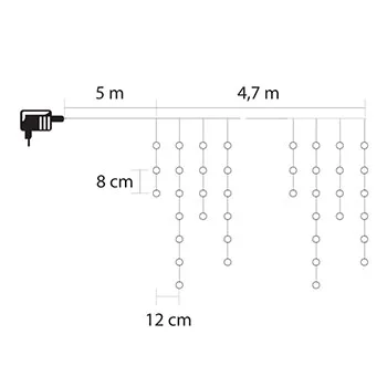 Novogodišnja rasveta - svetleći niz sa 200 toplo belih LED dioda KAF200L/WW -1