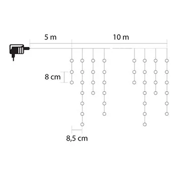 Novogodišnja rasveta - svetleći niz sa 600 toplo belih LED dioda KAF600L10M -2 Novogodišnja rasveta - svetleći niz sa 600 toplo belih LED dioda KAF600L10M -2