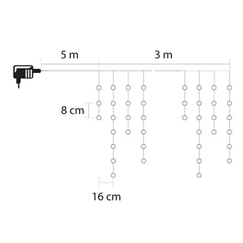 Novogodišnja rasveta - svetleći niz sa 100 hladno belih LED dioda KAF100L3M-1 Novogodišnja rasveta - svetleći niz sa 100 hladno belih LED dioda KAF100L3M-1