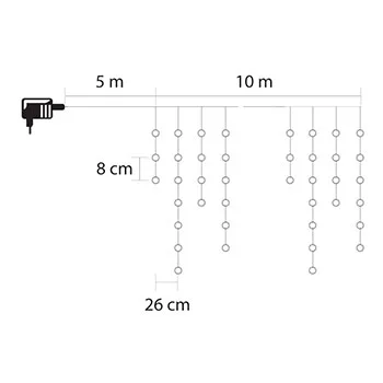 Novogodišnja rasveta - svetleći niz sa 200 hladno belih LED dioda KAF200L10M -1 Novogodišnja rasveta - svetleći niz sa 200 hladno belih LED dioda KAF200L10M -1