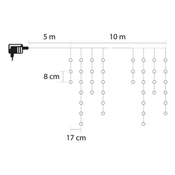 Novogodišnja rasveta - svetleći niz sa 300 hladno belih LED dioda KAF300L10M -1