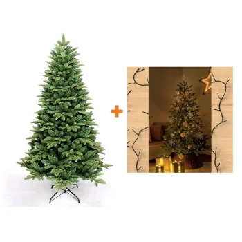 Komplet novogodišnja jelka Tara zelena 150cm + novogodišnje lampice Lumineo Basic 9m 120 LED toplo bele  Komplet novogodišnja jelka Tara zelena 150cm + novogodišnje lampice Lumineo Basic 9m 120 LED toplo bele