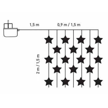 LED svetleća zavesa sa providnim kablom KDS 143 (hladno bela boja)