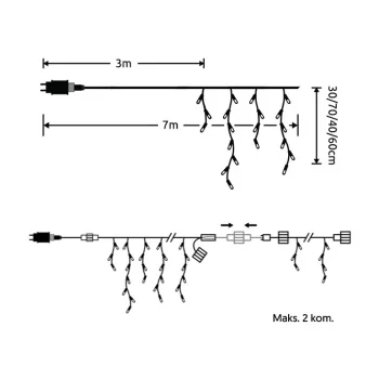 Modee svetleći niz sa 200 LED dioda toplo bele ML-C2020-3 Modee svetleći niz sa 200 LED dioda toplo bele ML-C2020-3