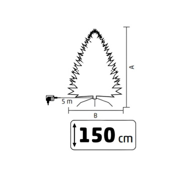 Novogodišnja snežna jelka sa lampicama 150cm KMF8LED150-2