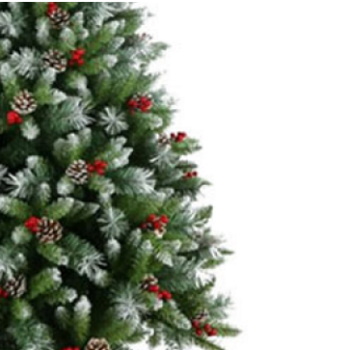 Novogodišnja jelka snežna sa šišarkama i bobicama 210 cm 220029-1