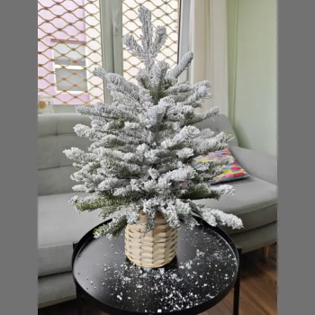 Novogodišnja jelka u saksiji bela 90cm-2 Novogodišnja jelka u saksiji bela 90cm-2