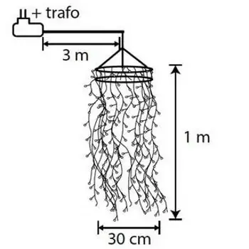 Luca Lighting novogodišnje LED lampice viseće svetleće 240 LED IP44 100x30cm 242002473-4