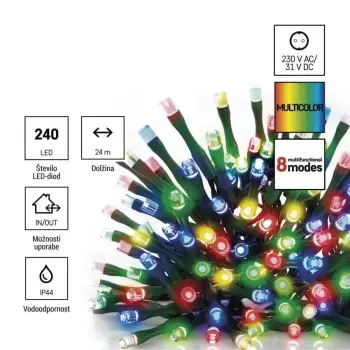 Emos novogodišnji lanac Classic 240 LED 24M Multicolor/MF MTG-D4AM25-1