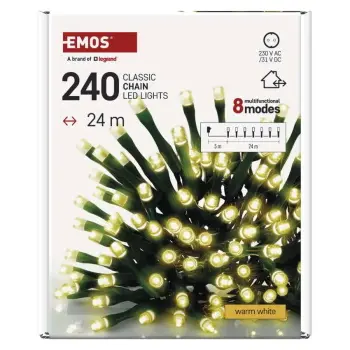 Emos novogodišnji lanac Classic 240 LED 24M WW/MF MTG-D4AW25-4