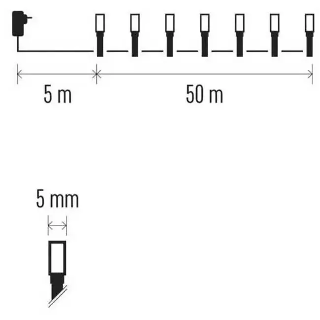 Emos novogodišnji lanac Classic 500 LED 50M WW/MF MTG-D4AW26-2
