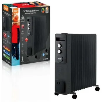 Raf uljni radijator sa ventilatorom 13 rebara 2900W crni R.1338B 