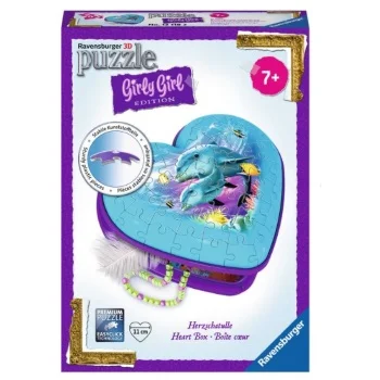 Ravensburger 3D puzzle kutija u obliku srca sa delfinom RA12118 Ravensburger 3D puzzle kutija u obliku srca sa delfinom RA12118