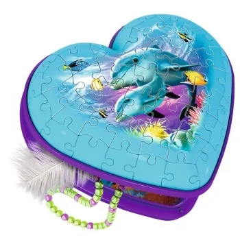 Ravensburger 3D puzzle kutija u obliku srca sa delfinom RA12118-1 Ravensburger 3D puzzle kutija u obliku srca sa delfinom RA12118-1