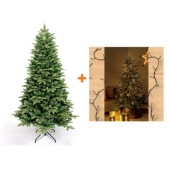 Komplet novogodišnja jelka Tara zelena 150cm + novogodišnje lampice Lumineo Basic 9m 120 LED toplo bele 