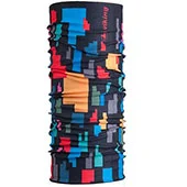 Ski bandana Viking Rectangles black-blue-orange-red