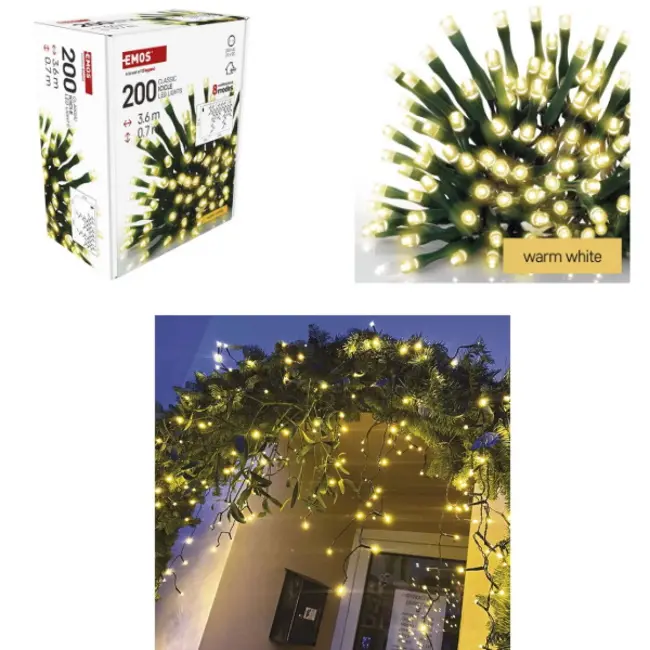 Emos novogodišnji lanac Classic ledenice 200 LED 3.6 M/MF/WW MTG-D4CW01 Emos novogodišnji lanac Classic ledenice 200 LED 3.6 M/MF/WW MTG-D4CW01