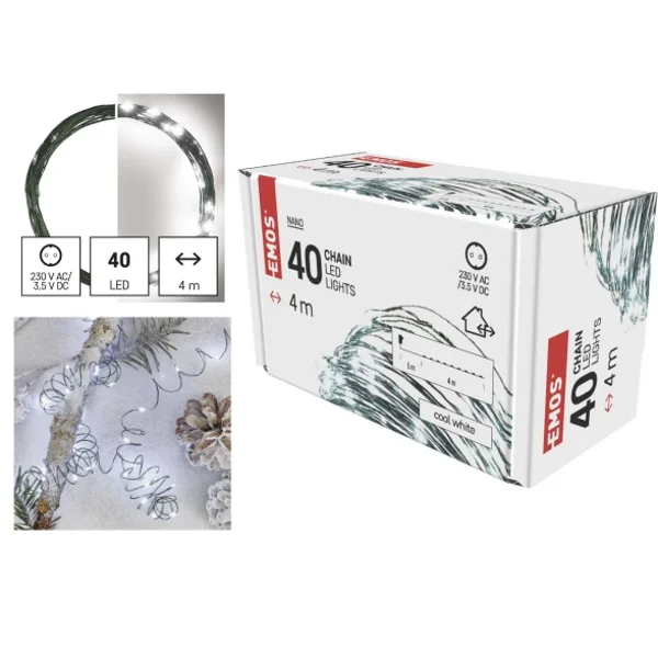 Emos novogodišnje nano LED lampice 4m hladno bele MTG-D3AC03 Emos novogodišnje nano LED lampice 4m hladno bele MTG-D3AC03