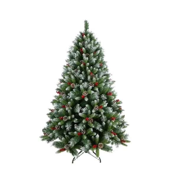 Novogodišnja jelka snežna sa šišarkama i bobicama 240 cm 220030 Novogodišnja jelka snežna sa šišarkama i bobicama 240 cm 220030