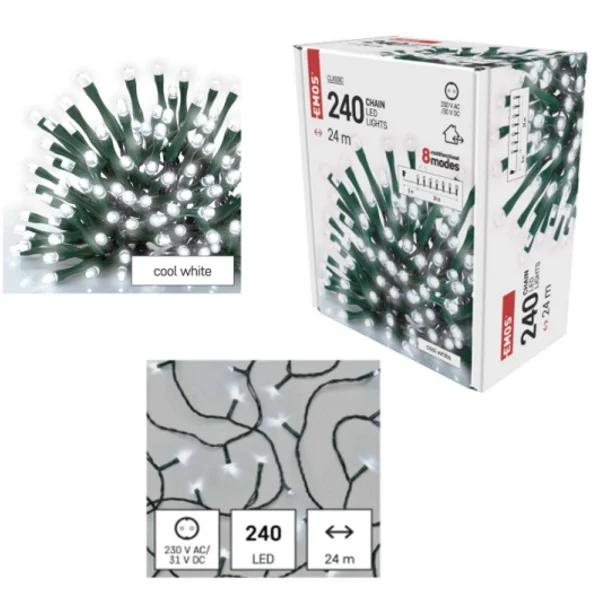 Emos novogodišnje LED lampice 24m hladno bele MTG-D4AC10 Emos novogodišnje LED lampice 24m hladno bele MTG-D4AC10