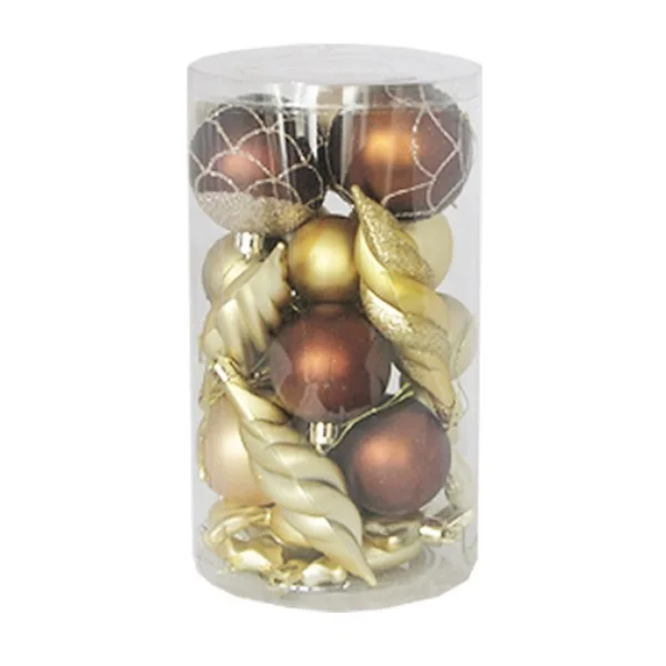 Novogodišnji raznobojni ukrasi prečnika 6 cm u pakovanju od 22 komada Novogodišnji raznobojni ukrasi prečnika 6 cm u pakovanju od 22 komada