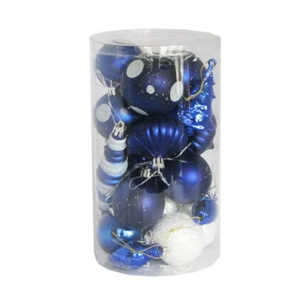 Novogodišnji raznobojni ukrasi prečnika 6 cm u pakovanju od 25 komada Novogodišnji raznobojni ukrasi prečnika 6 cm u pakovanju od 25 komada