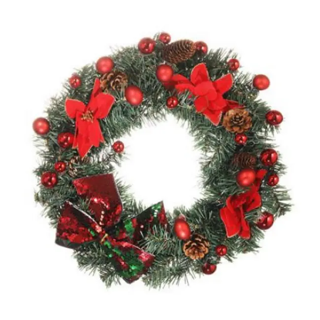 Novogodišnji venac sa ukrasima 45cm Novogodišnji venac sa ukrasima 45cm