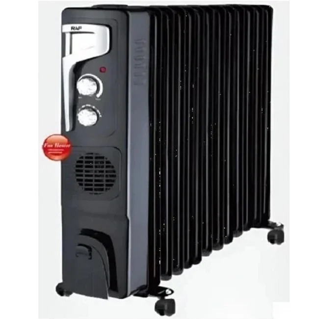 Raf uljni radijator sa ventilatorom 9 rebara 2400W crni R.0929B