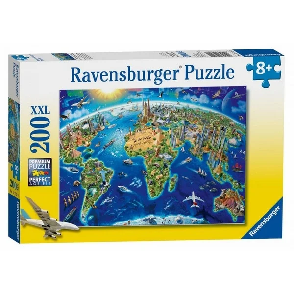 Ravensburger slagalica Karta sveta sa znamenitost RA12722 Ravensburger slagalica Karta sveta sa znamenitost RA12722