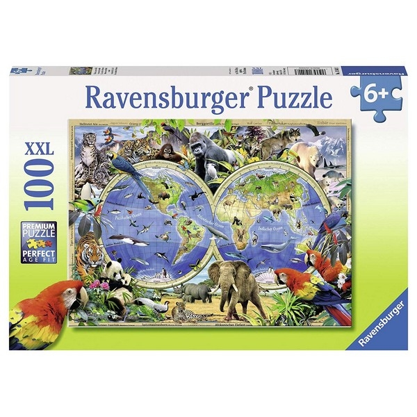 Ravensburger slagalica mapa sveta sa životinjama RA10540-9