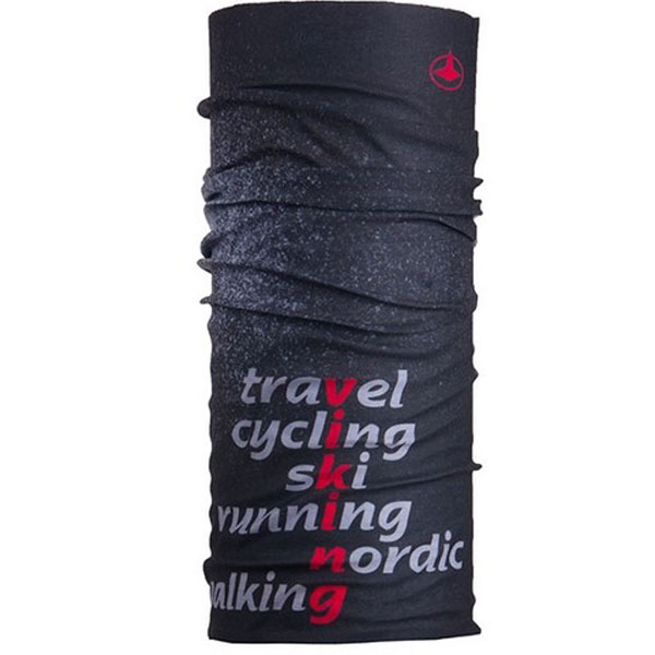 Ski bandana Viking Logo grey-red 	-9