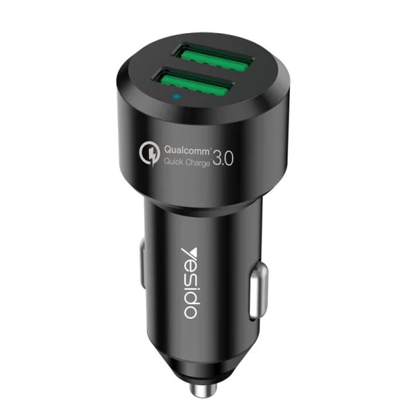 Yesido punjač za auto sa 2 USB porta QC 3.0 Z 12V/24V Yesido punjač za auto sa 2 USB porta QC 3.0 Z 12V/24V