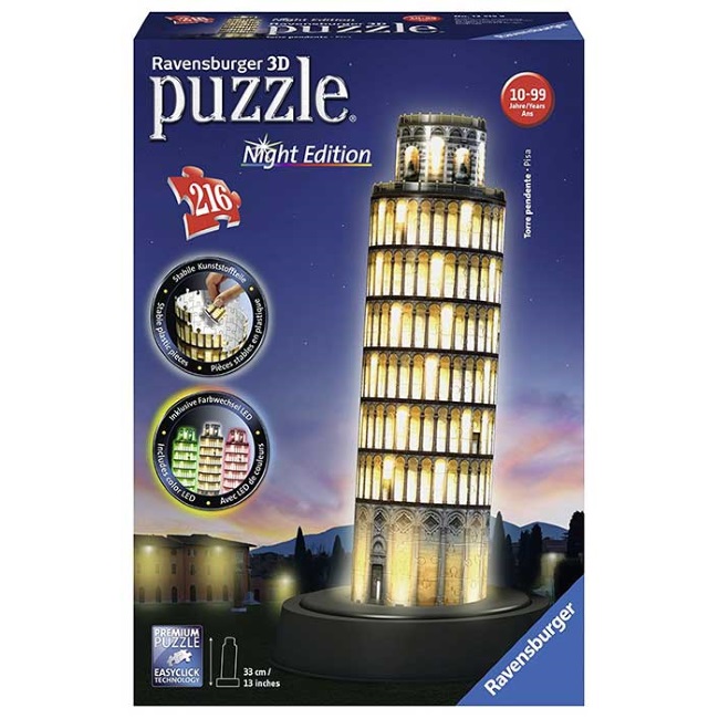 Ravensburger 3D puzzle Toranj u Pizi noćno izdanje RA12521-1