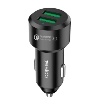 Yesido punjač za auto sa 2 USB porta QC 3.0 Z 12V/24V Yesido punjač za auto sa 2 USB porta QC 3.0 Z 12V/24V