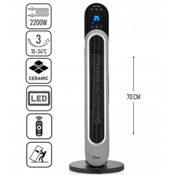 Zilan keramička stubna grejalica LED displej + daljinski + tajmer 2200W ZLN5657-2